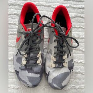 Nike Camouflage Sneakers with Red Accents